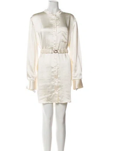 Pre-owned L'academie Crew Neck Mini Dress In Neutral
