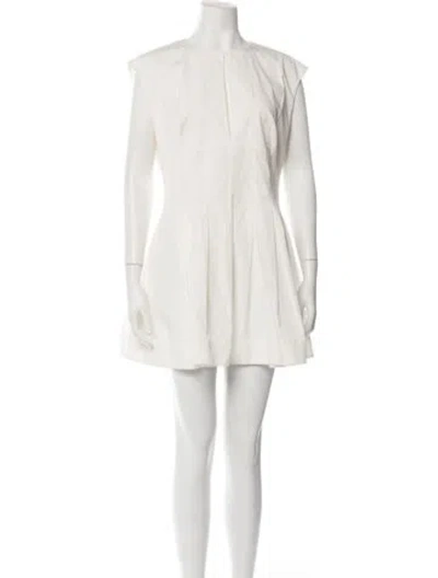 Pre-owned L'academie Crew Neck Mini Dress In Neutrals