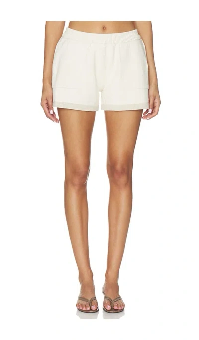 L'academie Dae Contrast Knit Short In White