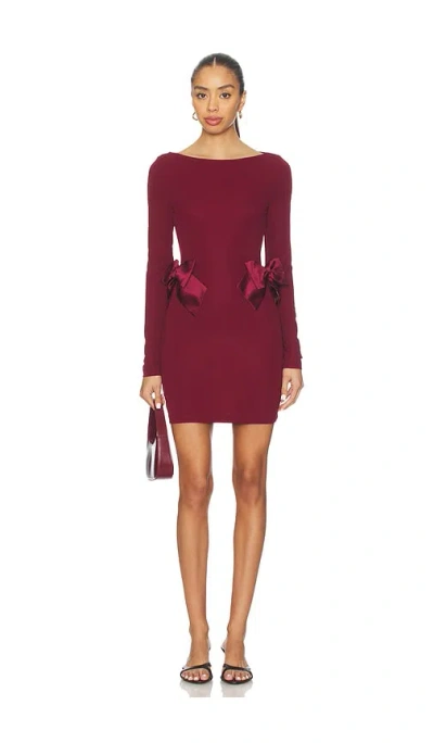 L'academie Dinara Mini Dress In Burgundy