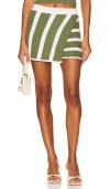 L'academie Drea Striped Knit Mini Skirt In Green