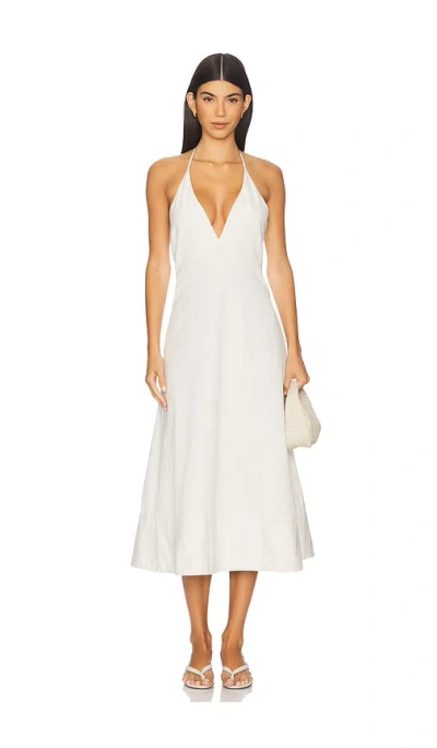 L'academie Emi Midi Dress In White