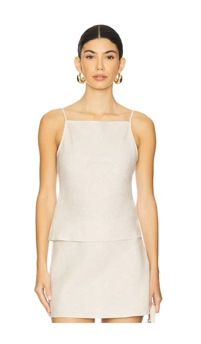 L'academie Eula Linen Top In Nude
