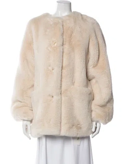 Pre-owned L'academie Faux Fur Jacket In Neutral