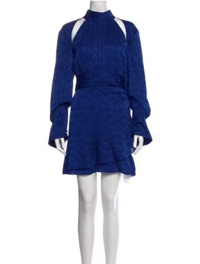 Pre-owned L'academie Floral Print Mini Dress In Blue