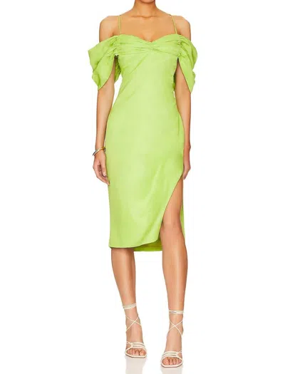 L'academie Gemma Midi Dress In Green