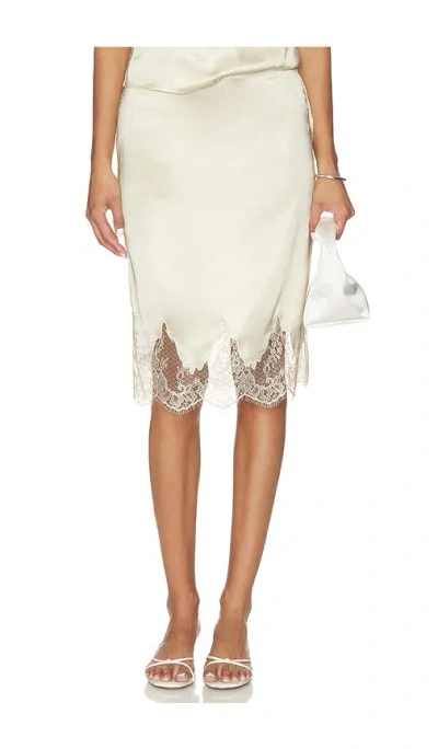 L'academie Geneia Midi Skirt In Yellow