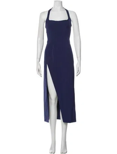 Pre-owned L'academie Halterneck Midi Length Dress In Purple