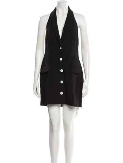 Pre-owned L'academie Halterneck Mini Dress In Black