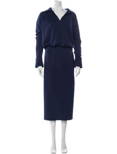 Pre-owned L'academie Knee-length Dress In Blue