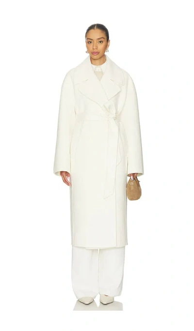 L'academie Kye Wool Coat In Ivory