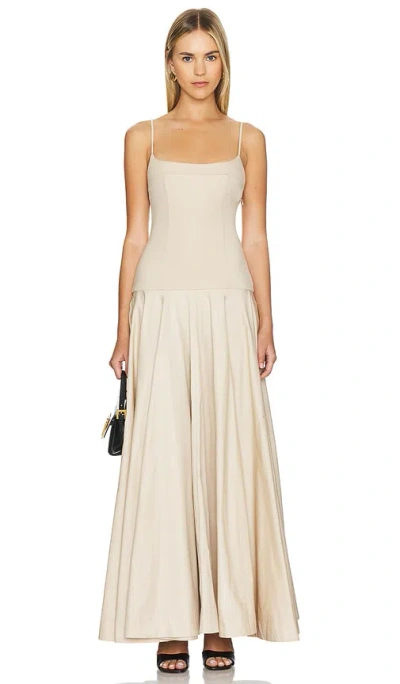 L'academie Laure Maxi Dress In Light Beige
