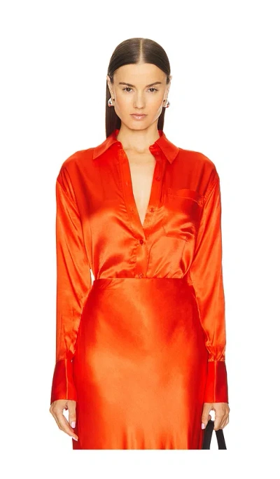 L'academie Lenae Shirt In Red Orange