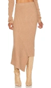 L'academie Leola Knit Midi Skirt In Camel