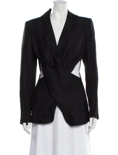 Pre-owned L'academie Linen Blazer In Gray