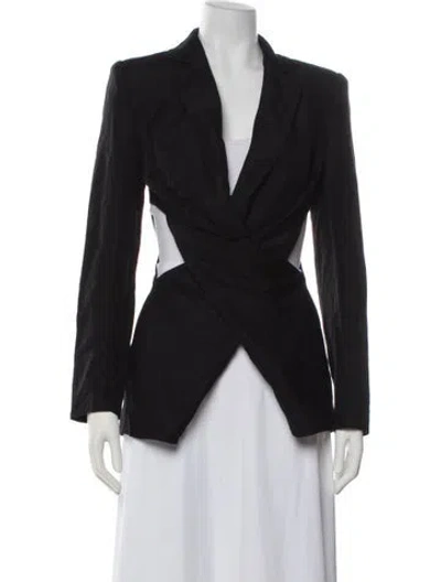 Pre-owned L'academie Linen Blazer In Gray