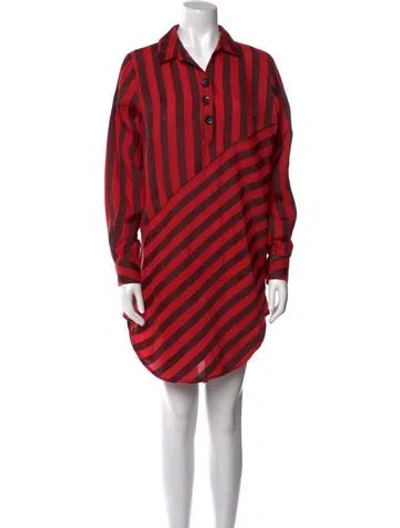 Pre-owned L'academie Linen Mini Dress In Red