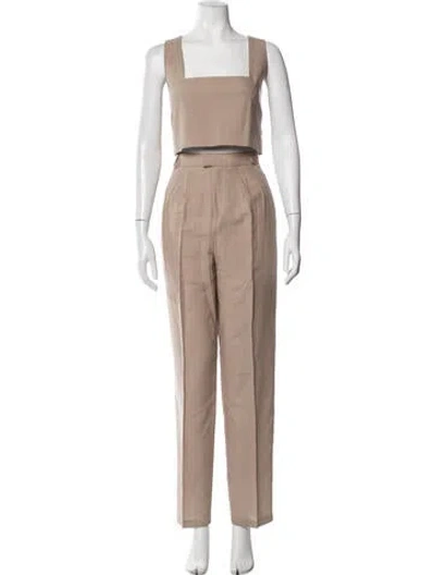 Pre-owned L'academie Linen Pant Set W/ Tags In Neutrals