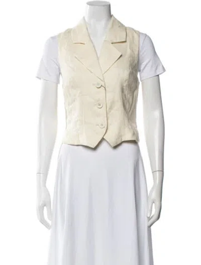 Pre-owned L'academie Linen Vest W/ Tags In Neutrals