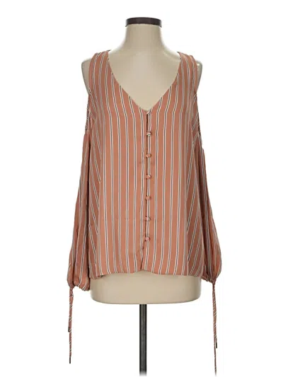 L'academie Los Angeles Long Sleeve Blouse In Brown