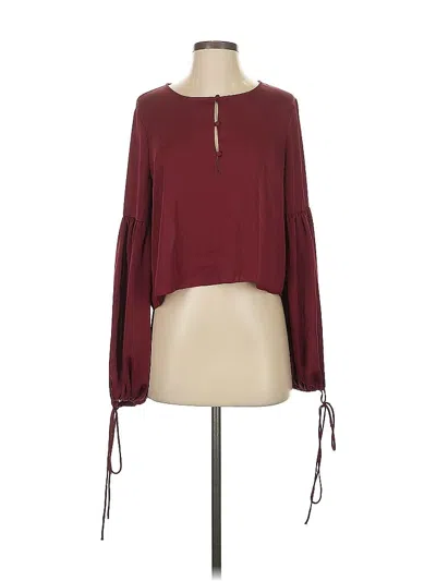 Pre-owned L'academie Los Angeles Long Sleeve Blouse In Burgundy