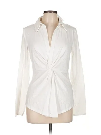Pre-owned L'academie Los Angeles Long Sleeve Blouse In White