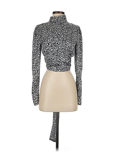 Pre-owned L'academie Los Angeles Long Sleeve Top Silver Turtleneck Tops