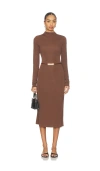 L'academie Lune Midi Dress In Brown