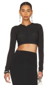 L'academie Mae Crop Top In Black
