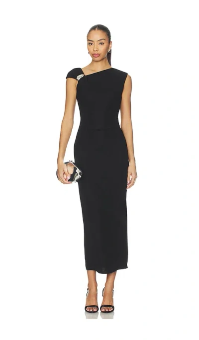 L'academie Maeko Midi Dress In Black