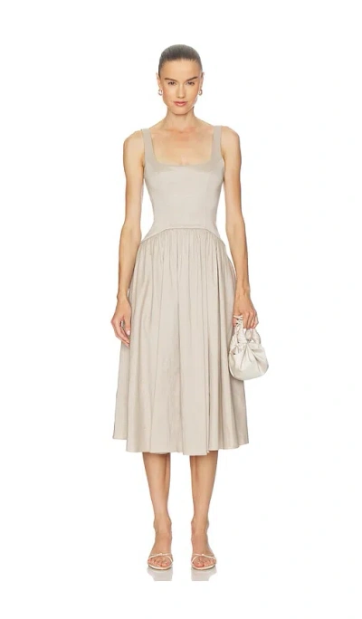 L'academie Maricel Midi Dress In Gray