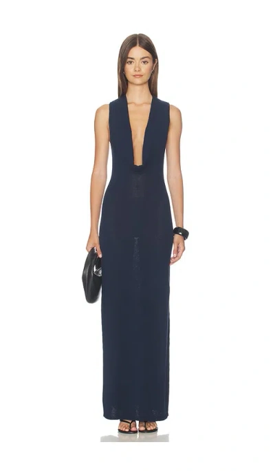 L'academie Mckayla Cowl Maxi Dress In Blue