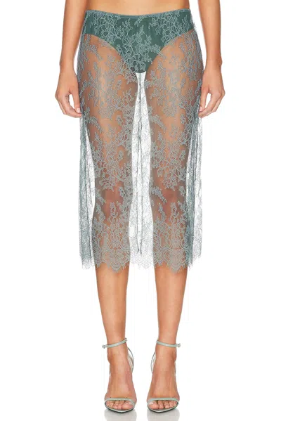 L'academie Mimi Midi Skirt In Green