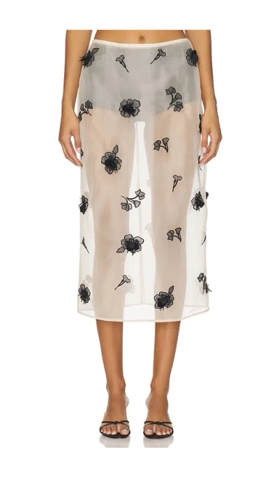L'academie Minah Midi Skirt In Black