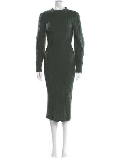 Pre-owned L'academie Mock Neck Long Dress In Green