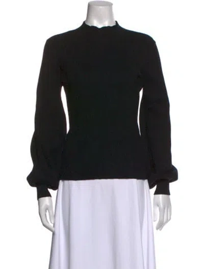 Pre-owned L'academie Mock Neck Sweater In Black