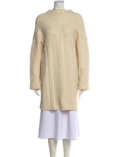 Pre-owned L'academie Mock Neck Sweater In Neutral