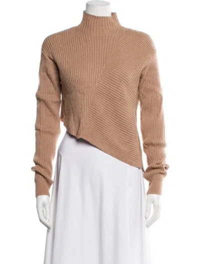 Pre-owned L'academie Mock Neck Sweater In Neutral