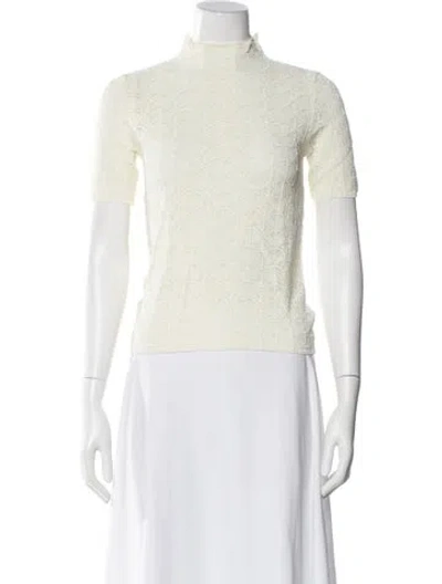 Pre-owned L'academie Mock Neck Sweater In Neutral