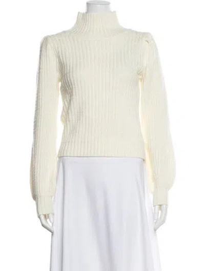 Pre-owned L'academie Mock Neck Sweater In Neutral