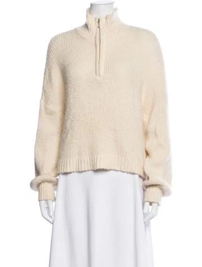 Pre-owned L'academie Mock Neck Sweater In Neutrals