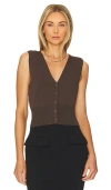 L'academie Natesa Knit Vest In Brown