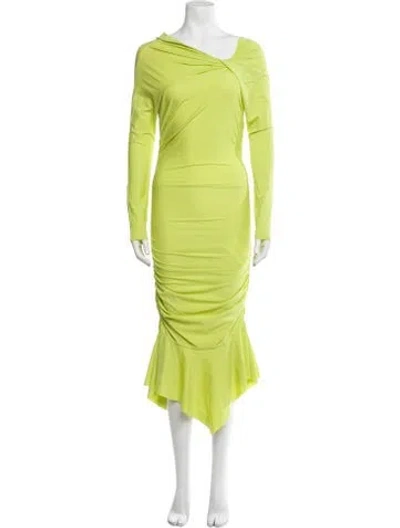 Pre-owned L'academie Nylon Midi Length Dress In Green
