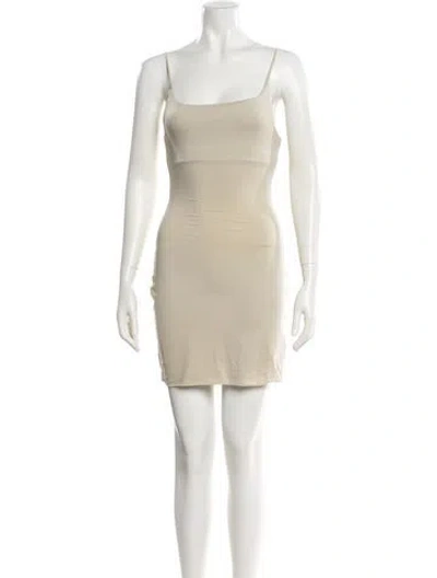 Pre-owned L'academie Nylon Mini Dress In Neutral