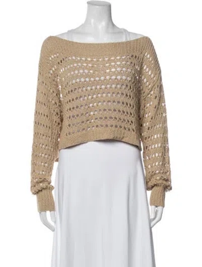 Pre-owned L'academie Off-the-shoulder Sweater In Neutrals