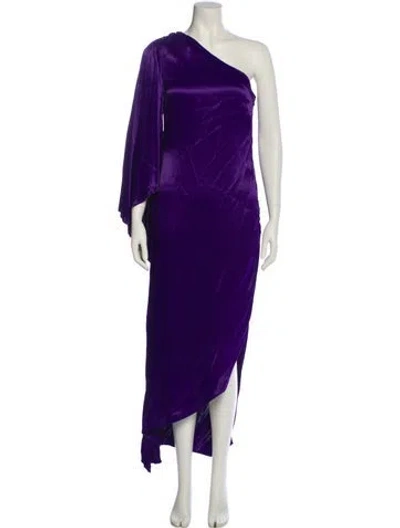 Pre-owned L'academie One-shoulder Long Dress In Purple