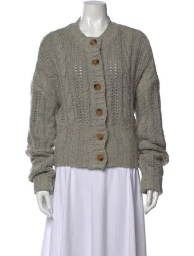 Pre-owned L'academie Open Front Sweater In Gray