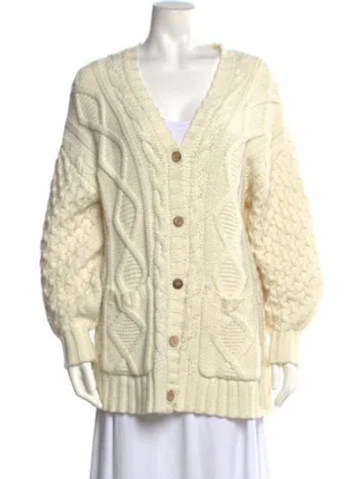 Pre-owned L'academie Open Front Sweater In Neutrals