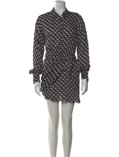 Pre-owned L'academie Printed Knee-length Dress In Purple