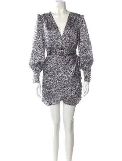 Pre-owned L'academie Printed Mini Dress In Black